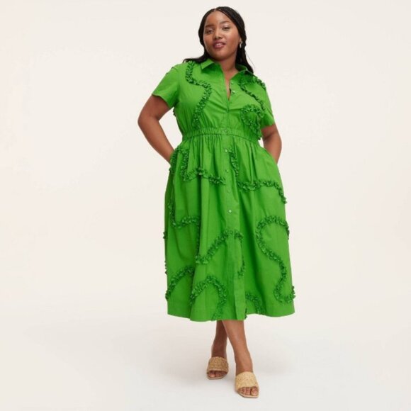 NWT Kate Spade x Target Short Sleeve Midi Shirtdress Green - Picture 1 of 10